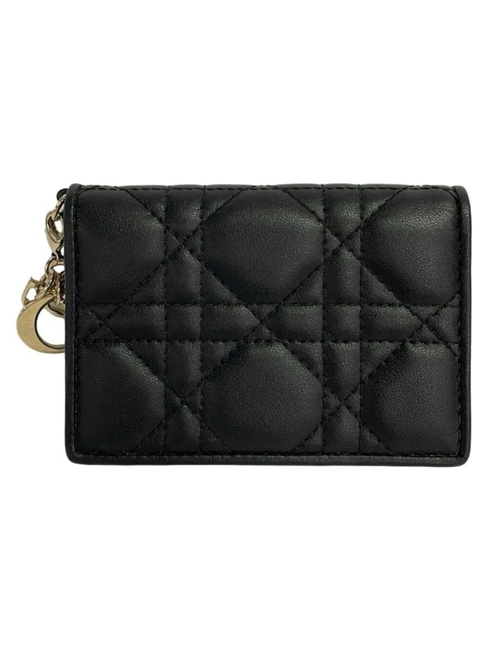 Dior Business Card Holder Lady Black Lambskin - Picture 1 of 5